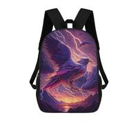 sinyumoney Eagle Lightning Storm Fantasy Artwork 17 Inch Backpacks Kids Schoolbag,3D Printed Elementary And Middle School Students Backpacks for Boys Girls