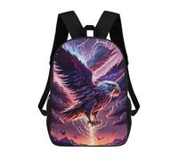 sinyumoney Eagle Lightning Storm Sky Art Print 3D Printed 17inch Kids School Bag Rucksacks Children's School Fashion Casual Back Pack High Capacity Travel Book Bags