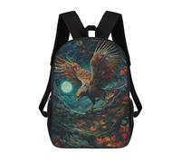 sinyumoney Eagle Moonlight Backpack School Lightweight Casual Daypack School Backpacks for Boys/Girls/Teenagers 17inch