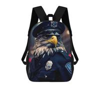 sinyumoney Eagle Police Officer Kids Backpack, Kids School Bag 3D Printed School Backpacks for Boys And Teenager School Students 17inch