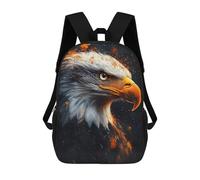 sinyumoney Eagle Portrait with Orange Splatter 3D Printed Children's School Backpack for Kids High Capacity Travel Rucksacks 17 Inch Book Bags Kids