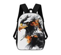 sinyumoney Eagle Portrait with Watercolor Effect Rucksacks 3D Printed Children Backpacks Fashion Casual Daypack Cute Travel Bags Outdoor Casual Daypack for Boy And Girl 17inch
