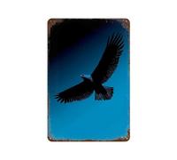 sinyumoney Eagle Silhouette - Soaring Freedom on Blue Iron Water Proof Wall Art Decoration for Women Gift Home Bar Decorations11.8 x7.9