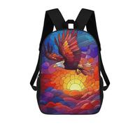 sinyumoney Eagle Soaring Sunset Backpacks Kids School Backpack School Bag 3D Printed School Bag for Boys Elementary And Middle School Students 17inch