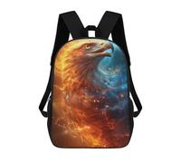 sinyumoney Eagle Spirit Fire Art Backpack School Bag Lightweight Casual Daypack School Backpacks for School/Work/Travel 17inch