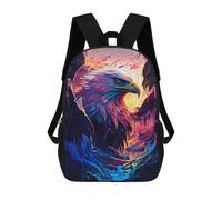 sinyumoney Eagle Spirit Painting School Bags High Secondary School Bags Casual Backpack for Men/Women 17inch