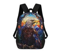sinyumoney Eagle Stained Glass Backpack School Bag Business Laptop Rucksack Bag Unisex Casual Daypack for Teenage Girls Boys Women Men 17inch