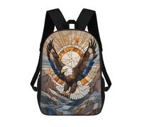 sinyumoney Eagle Stained Glass School Backpack Water Resistant Travel Backpack Computer Bag for Girls Boys Teenage 17inch