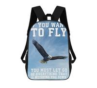 sinyumoney Eagle Success Motivation Children's 17 Inch School Backpack 3D Printed Anime Movies for Kids Travel Rucksacks Book Bags Kids School Bag