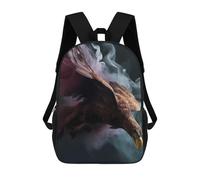 sinyumoney Eagle Water Neon Smoke Art Backpacks Kids School Backpack School Bag 3D Printed School Bag for Boys Elementary And Middle School Students 17inch