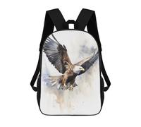 sinyumoney Eagle Watercolor Backpacks Kids 17inch School Backpack School Bag 3D Printed School Bag for Boys Elementary And Middle School Students