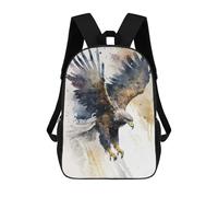 sinyumoney Eagle Watercolor Children's Backpack, 3D Printed School Backpack, Backpack for Boys Girls, Adjustable School Bag for Primary School 17inch