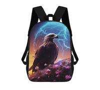 sinyumoney Eagle with Electric Globe Background Backpack School Lightweight Casual Daypack School Backpacks for Teenage Girls Boys Women Men 17inch