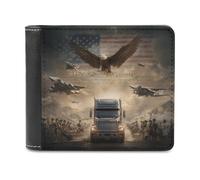 sinyumoney Eagle's Flight Over Heritage 3D Print Wallet ID Window Coin Leather RFID Banknote Compartments Soft Convenient Wallets 11.7cm*9.5cm