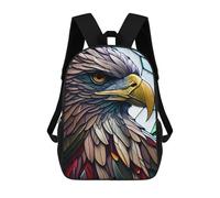 sinyumoney Eagles Glory Stained Glass Backpack School Bag Large Water Resistant Laptop Backpack for Girls Boys Teenage 17inch