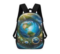 sinyumoney Earth Day Celebration 3D Printed Kids 17inch Backpacks Boys Fashion Travel Backpacks School Bag for Boys Elementary And Middle School Students