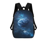 sinyumoney Earth in Space Wallpaper 3D Printed 17inch School Bag Children's School Backpack Travel Backpacks Casual Fashion Bag for Kids School Students