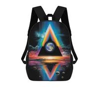 sinyumoney Earth Rainbow Prism Rucksack Water Resistant Travel Backpack Computer Bag for Men, Women & Teenage Boys 17inch