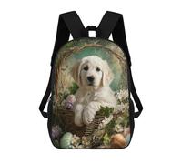 sinyumoney Easter Basket with Cute Puppy-1 Backpack School Bag Lightweight Casual Daypack School Backpacks for Teenage Girls Boys Women Men 17inch