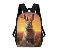 sinyumoney Easter Bunny At Sunrise Backpack with Pocket 3D Printed Backpacks, Travel Rucksacks Book Bags Kids School Bag 17inch