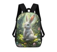 sinyumoney Easter Bunny Garden Scene Backpacks 3D Printed Kids School Backpack School Bag Fashion Rucksacks for Boys Elementary And Middle School Students 17inch