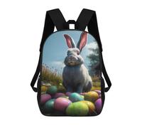 sinyumoney Easter Bunny III Backpack School Bag Lightweight Schoolbag Dayback Bookbag College for Men/Women 17inch