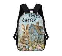 sinyumoney Easter Bunny in Garden Backpack School Lightweight Casual Daypack School Backpacks for Men, Women & Teenage Boys 17inch