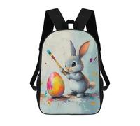 sinyumoney Easter Bunny Painter Backpack School Daypacks Business Backpack Water Resistant Bookbag for Men, Women & Teenage Boys 17inch