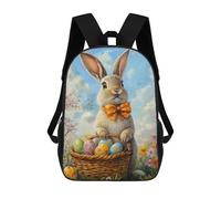 sinyumoney Easter Bunny Painting Children's School Backpack 3D Printed for Kids Travel Rucksacks Book Bags for Boys Elementary School Students 17inch
