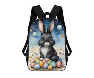 sinyumoney Easter Bunny with Eggs 17 Inch Kids Backpack Fashion Fun Backpack Book Bag for Boys And Teenager 3D Printed for Boys