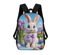 sinyumoney Easter Bunny with Eggs-3 3D Printed Children's School Backpack for Kids High Capacity Travel Rucksacks 17 Inch Book Bags Kids