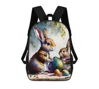 sinyumoney Easter Bunny with Eggs-4 Children's 17 Inch School Backpack 3D Printed Cool Knapsack for Kids Travel Rucksacks Book Bags Kids School Bag