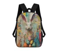 sinyumoney Easter Bunny XIV Backpack School Bag Rucksack for Girls Boys Backpacks Large Capacity Kids Back Pack Lightweight School Bags for Children Students 17inch