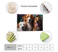 sinyumoney Easter Egg Hunt with Dogs Art Work for Home Walls for Toilet Bathroom Decor Grey Wall Art 16x24inch(40x60cm)