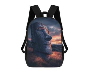 sinyumoney Easter Island Statue Sunset-1 Rucksack Water Resistant Computer Rucksack for Camping Outdoor Adventures And Daily Travel 17inch