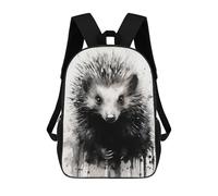 sinyumoney Echidna Beauty Black Ink Children's Backpacks School 3D Printed Bag Bookbag for Kids Travel Rucksacks Boy Girl Book Bags Kids School Bag 17inch