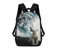 sinyumoney Echoes of The Pack Backpacks Kids School Backpack School Bag 3D Printed School Bag for Boys Elementary And Middle School Students 17inch