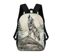 sinyumoney Echoes of The Untamed Wolf Backpacks, Kids Backpack Student School Bag 3D Printed Travel Backpacks Fashion Accessory Backpack Children Waterproof School Bags 17inch