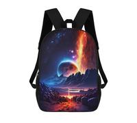 sinyumoney Edge Of Galaxy Landscape 3D Printed School Backpack Casual Children's Backpacks 3D Printed School Bag for Boys Elementary And Middle 17inch