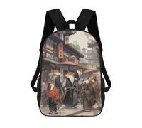 sinyumoney Edo Fox Village School Bags Work Laptop Backpack Rucksack Bag for Campus Outdoor Travel Sports 17inch