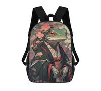sinyumoney Edo Frog Geisha Backpacks Children's Backpacks School Bag 3D Printed Children's School Backpack Fashion Travel Backpacks for Kids Elementary Middle School 17inch
