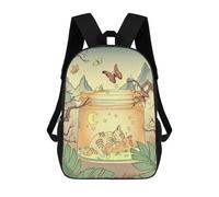 sinyumoney Edo Japanese Asian Kitten Kids Backpack,School Backpack Kids School Bag 3D Printed Cartoon Large Capacity Backpack for Kids Boys And Girls 17inch
