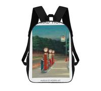 sinyumoney Edward Hopper Gas 1940 Backpack Schoolbags for Boys Girls Casual Sport Daypack Elementary Primary Large Capacity Bookbags 17inch