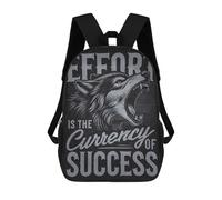 sinyumoney Effort Success Wolf Hustle School Bags Large Water Resistant Laptop Backpack for Boys/Girls/Teenagers 17inch