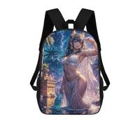 sinyumoney Egyptian Goddess in Moonlight School Bag 3D Printed Children's School Backpack Casual Fashion Travel Backpacks for Kids School Students 17inch