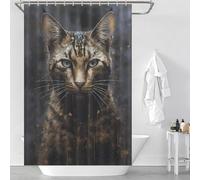 sinyumoney Egyptian Mau Cat Respected Waterproof Polyester Fabric Modern Polyester Water Repellent for Bathtub Shower Stall 46.85x70.87Inch（119x180cm）
