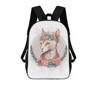 sinyumoney Egyptian Mau Flower Cat Backpack School Computer Rucksack for School/Work/Travel for Girls Boys Teenage 17inch