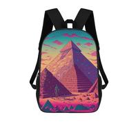 sinyumoney Egyptian Pyramid Backpack 3D Printed Children's School Backpack for Kids High Capacity Travel Rucksacks Book Bags Kids School Bag Back Pack 17inch