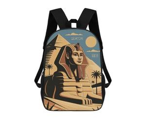 sinyumoney Egyptian Sphinx And Pyramid Illustration Backpack School Bag Large Water Resistant Laptop Backpack for Girls Boys Teenage 17inch