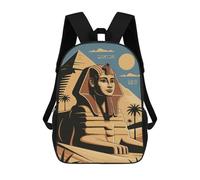 sinyumoney Egyptian Sphinx And Pyramid Illustration Children's School Backpack 3D Printed for Kids Travel Rucksacks Book Bags for Boys Elementary School Students 17inch